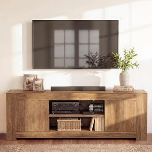 Farmhouse TV Stand with Storage Cabinets — 58" or 70" Media Console