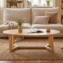 Oval Coffee Table – Low Profile Wood Accent Table