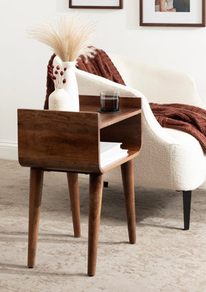 Mid-Century Side Table with Storage