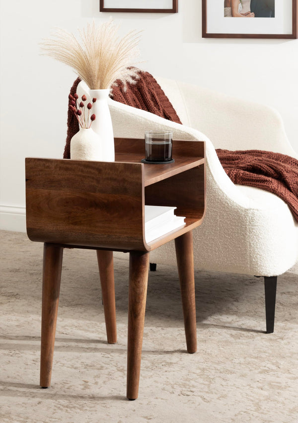 Mid-Century Side Table with Storage