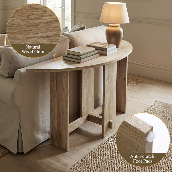 Half-Moon Console Table, 51" Entryway & Sofa Table