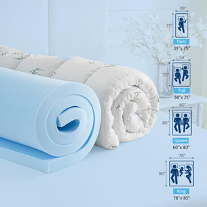 Dual Layer 4 Inch Memory Foam Mattress Topper
