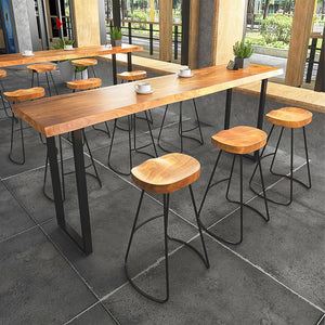 55" Solid Wood Industrial Bar Table – Counter Height Pub Table