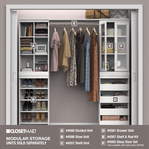 Modular Storage Shelf Unit with 3 Adjustable Shelves
