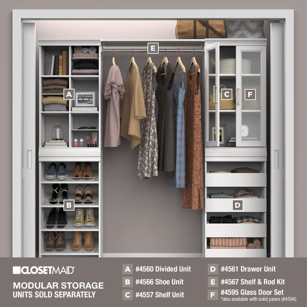 Modular Storage Shelf Unit with 3 Adjustable Shelves