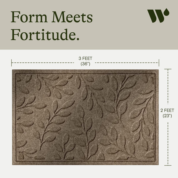 Heavy-Duty Indoor Outdoor Door Mat – Camel Leaf, 2' x 3'