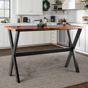Rectangular Bar Height Pub Table with Metal Frame