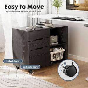 3-Drawer Lateral File Cabinet with Wheels