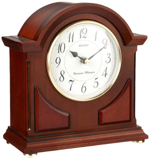 Brown Wooden Mantel Clock with Chime