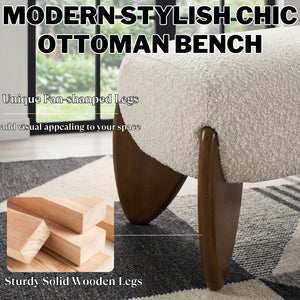 Upholstered Boucle Bedroom & Entryway Bench