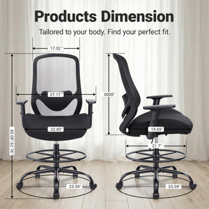 Ergonomic High-Back Drafting Chair with Lumbar Support