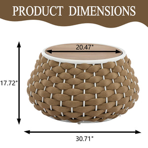 30.5" Round Outdoor Patio Side Table with Removable Lid
