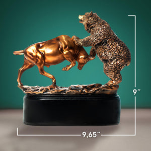 Bull & Bear Statue – Wall Street Desktop Sculpture