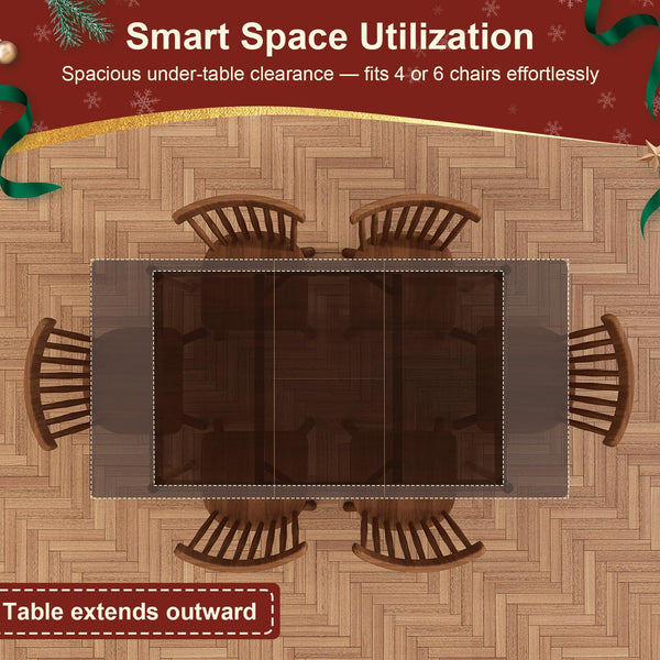 Extendable Solid Wood Dining Table, Seats 4 to 8