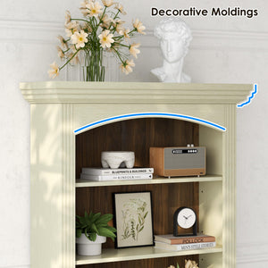 71" Arched Bookcase with Drawers & Adjustable Shelves