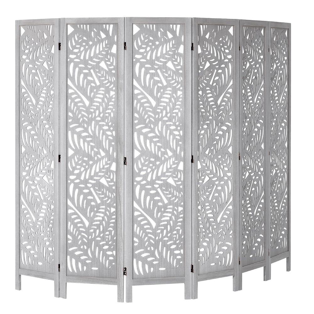 6-Panel Wood Folding Room Divider – 66.9" Tall Privacy Screen