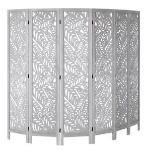 6-Panel Wood Folding Room Divider – 66.9" Tall Privacy Screen