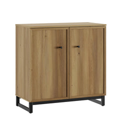 Modern Farmhouse Sideboard Cabinet with Metal Frame Base