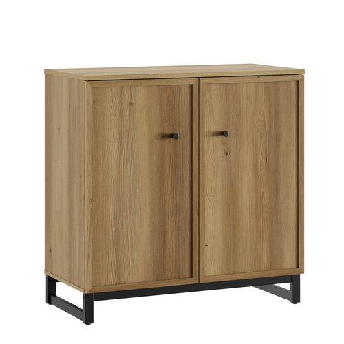Modern Farmhouse Sideboard Cabinet with Metal Frame Base