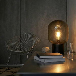 Cement Base LED Desk Lamp with Tinted Glass Shade