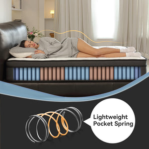 10-Inch Hybrid Pocket Coil Mattress – Euro Top, Medium Firm (Full & Queen)
