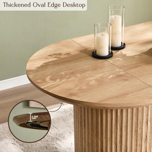 63-Inch Fluted Oval Dining Table for 4–6
