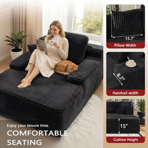 67" Oversized Corduroy Boneless Lounge Chair
