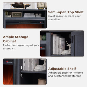 70" Farmhouse TV Stand with 36" Electric Fireplace