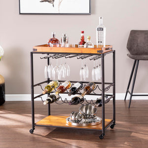 Transitional Bar Cart with Wine Rack
