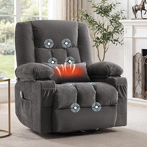 Fabric Reclining Sofa Set with Cup Holders & Side Pocket