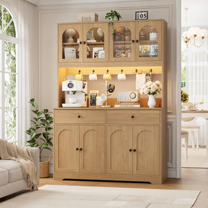 71" LED Kitchen Pantry Cabinet with Power Outlet