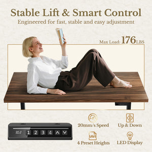 L-Shaped Electric Standing Desk with File Cabinet