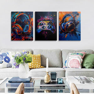 Gaming Canvas Wall Art 3-Piece Framed Set