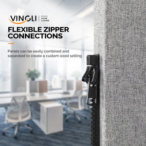 Freestanding Room Divider Screen with Wheels – Tackable Polyester Panels