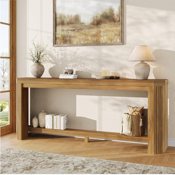 70-Inch Console Table for Entryway with Open Storage