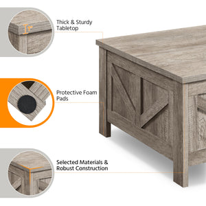 Square Lift Top Coffee Table with Hidden Storage