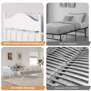 Twin Metal Daybed with Trundle and Headboard