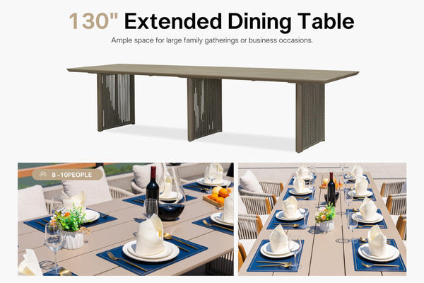 Outdoor Patio Dining Set with Olefin Cushions & Aluminum Frame
