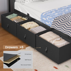 Twin Storage Bed Frame with LED Headboard & Power Outlets
