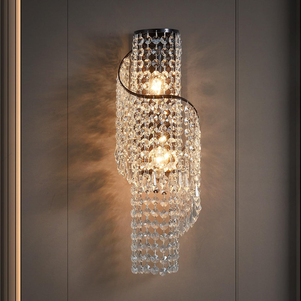 K9 Crystal LED Wall Sconce with Black Metal Frame