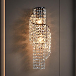 K9 Crystal LED Wall Sconce with Black Metal Frame