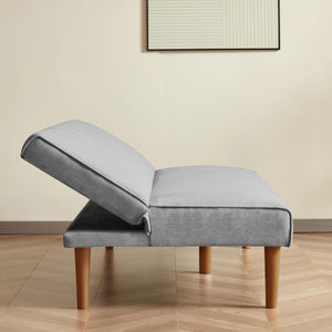 Convertible Futon Sofa Bed – Gray Woven