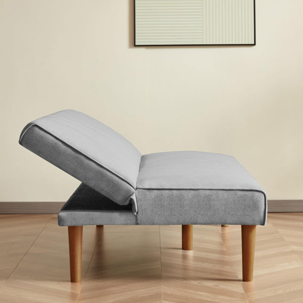 Convertible Futon Sofa Bed – Gray Woven