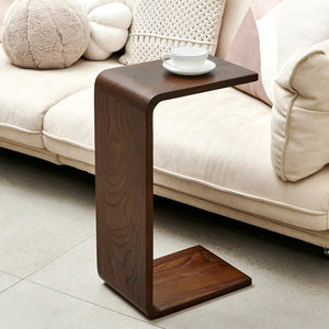 C-Shaped End Table – Walnut