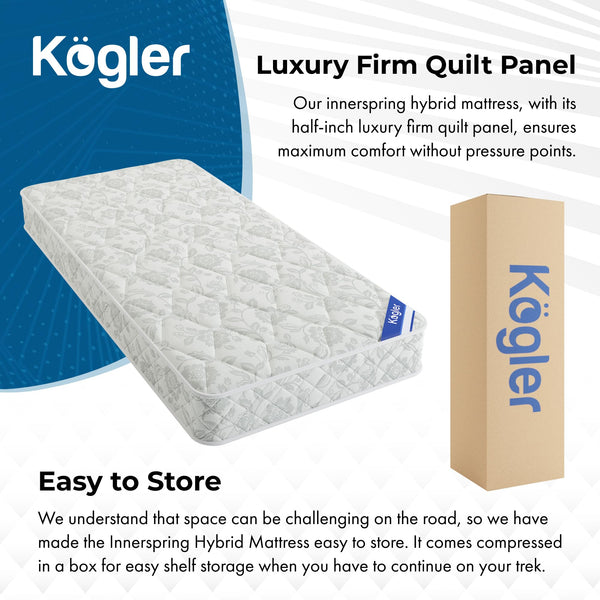 Innerspring Hybrid Semi-Truck Mattress 42x80 – 7" Pillow Top Foam & Coil Sleeper Cab Bed