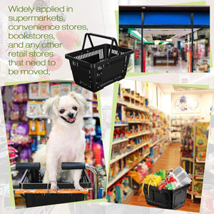 Plastic Shopping Baskets with Handles — Set of 20