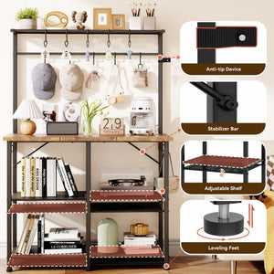 4-Tier Bakers Rack with Storage & Coffee Bar