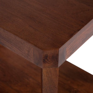 Mid-Century Mango Wood Two-Tier Side Table
