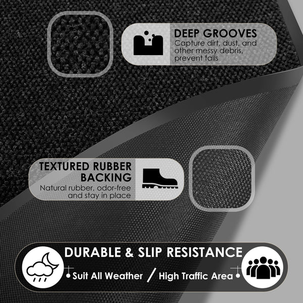 4x6 Heavy Duty Indoor Outdoor Doormat with Non-Slip Rubber Backing