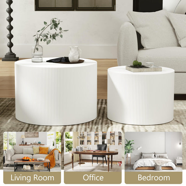 Round Nesting Coffee Table Set of 2